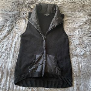 EILEEN FISHER wool contrast zip vest